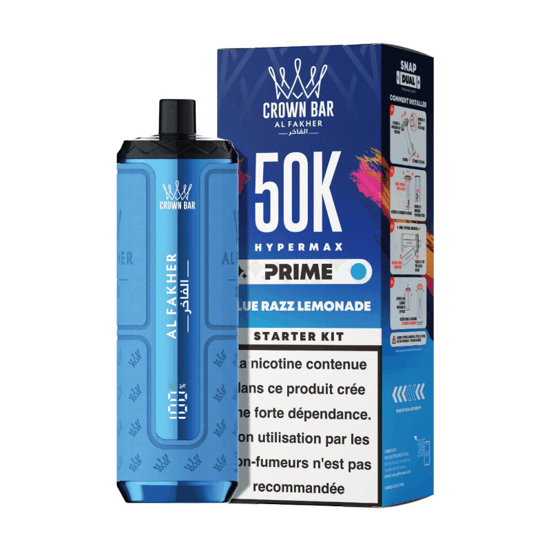 Puff Al Fakher Hypermax Prime 50k Blue Razz Lemonade